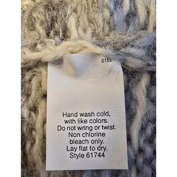 WOMENS J.CREW WOOL BLEND FAIR ISLE NORDIC SWEATER PULLOVER Blue/Ivory/Gray Large - Picture 9 of 9